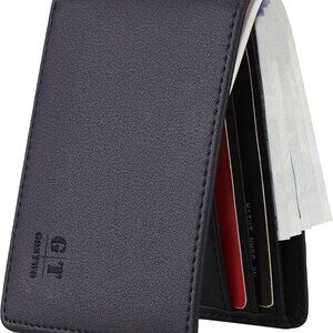 Slim Wallet for Men Minimalist Leather ID Window Front Pocket Bifold Wallet
